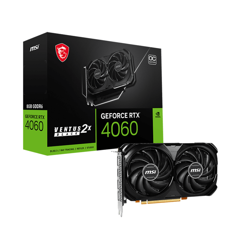 Carte graphique MSI RTX 4060 VENTUS 2X BLACK 8G OC