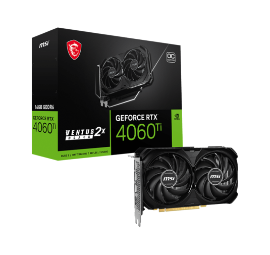 Carte graphique MSI RTX 4060TI VENTUS 2X BLACK 16G OC