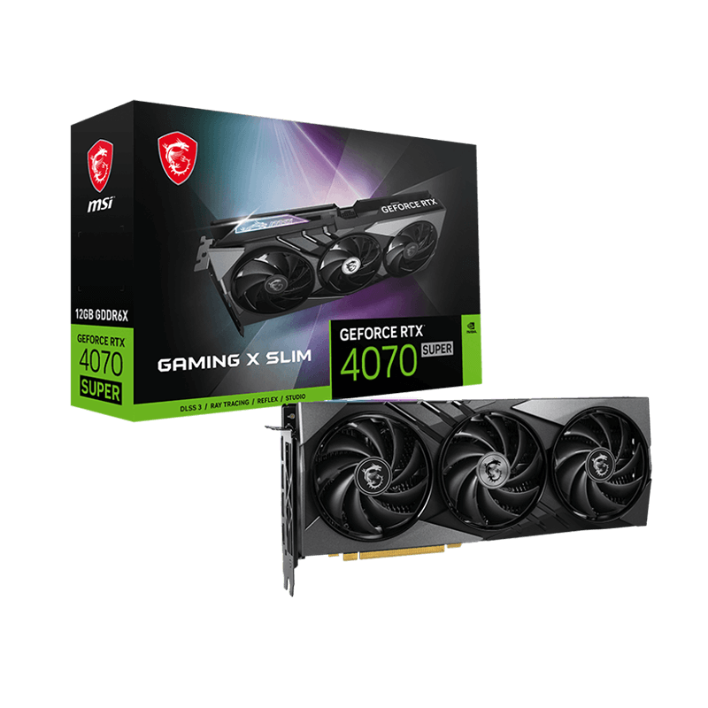 Carte graphique MSI GeForce RTX 4070 Super 12G Gaming X SLIM Carte graphique MSI GeForce RTX 4070 Super 12G Gaming X SLIM