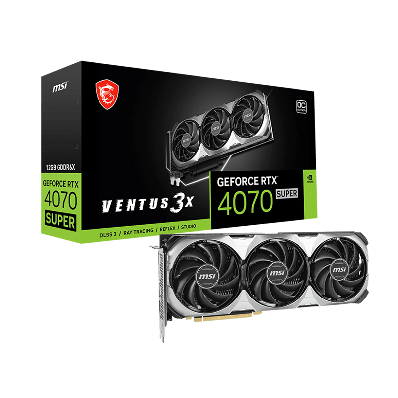 Carte graphique MSI GeForce RTX™ 4070 SUPER 12G VENTUS 3X OC