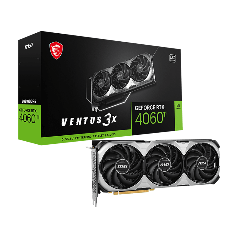 Carte graphique MSI RTX 4060TI VENTUS 3X 8G OC - 8Go GDDR6 Carte graphique MSI RTX 4060TI VENTUS 3X 8G OC - 8Go GDDR6