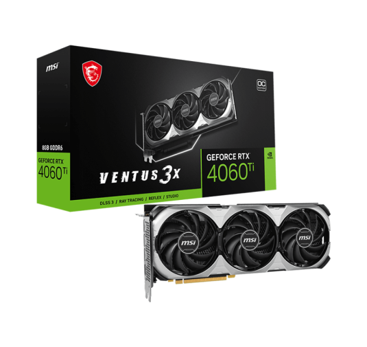 Carte graphique MSI RTX 4060TI VENTUS 3X 8G OC - 8Go GDDR6