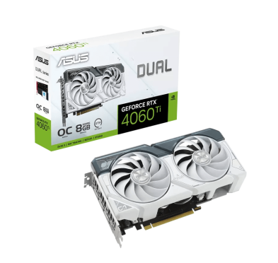 Carte graphique ASUS DUAL RTX 4060Ti O8G White - 8Go GDDR6