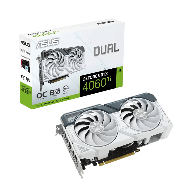 Carte graphique ASUS DUAL RTX 4060Ti O8G White - 8Go GDDR6