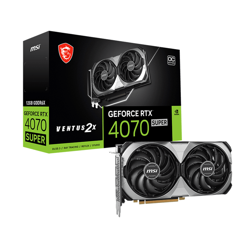 Carte graphique MSI GeForce RTX 4070 Super 12G Ventus 2X OC - 12 GO GDDR6X Carte graphique MSI GeForce RTX 4070 Super 12G Ventus 2X OC - 12 GO GDDR6X
