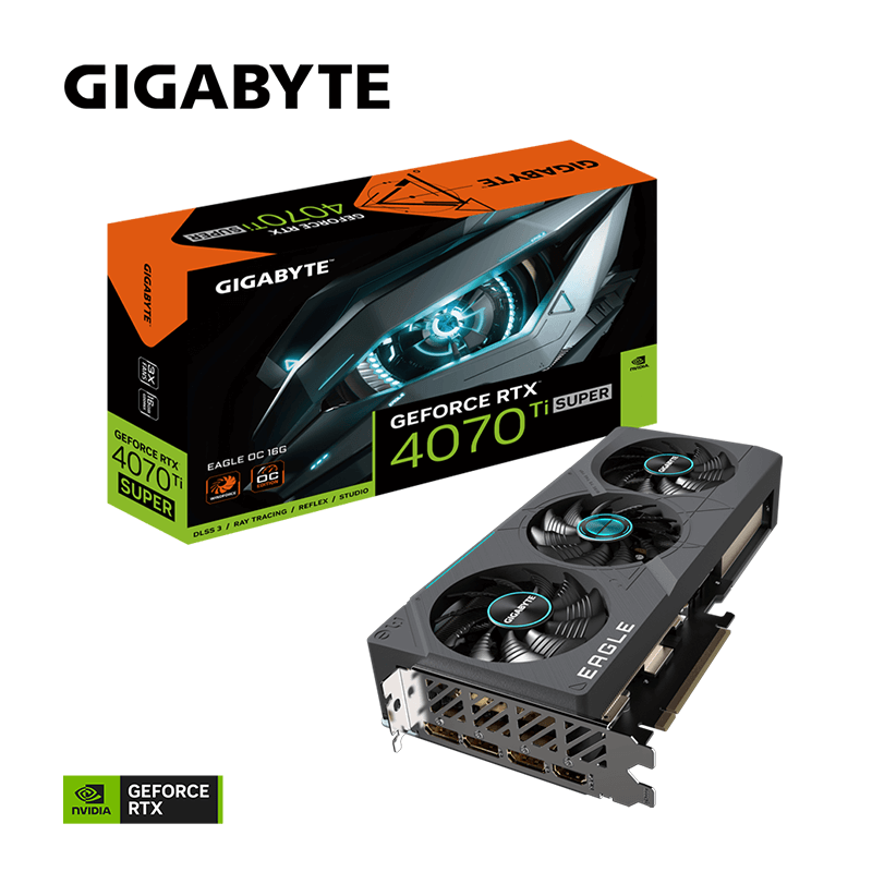 Carte graphique Gigabyte GeForce RTX™ 4070 Ti Super EAGLE OC - 16Go GDDR6X Carte graphique Gigabyte GeForce RTX™ 4070 Ti Super EAGLE OC - 16Go GDDR6X