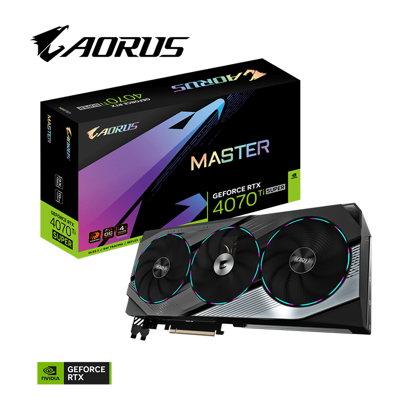 Carte graphique Gigabyte AORUS GeForce RTX™ 4070 Ti Super MASTER - 16Go GDDR6X