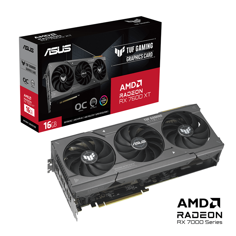 Carte graphique Asus Tuf Gaming Radeon™ RX 7600 XT OC - 16Go GDDR6 Carte graphique Asus Tuf Gaming Radeon™ RX 7600 XT OC - 16Go GDDR6