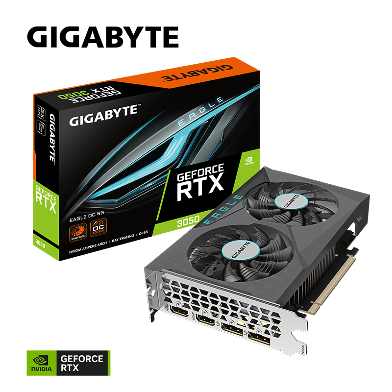 Carte graphique Gigabyte GeForce RTX™ 3050 EAGLE OC - 6Go GDDR6 Carte graphique Gigabyte GeForce RTX™ 3050 EAGLE OC - 6Go GDDR6