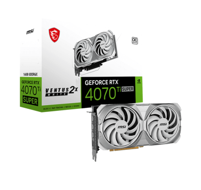 Carte graphique MSI GeForce RTX™ 4070 Ti Super Ventus 2X OC Blanche -16Go GDDR6X