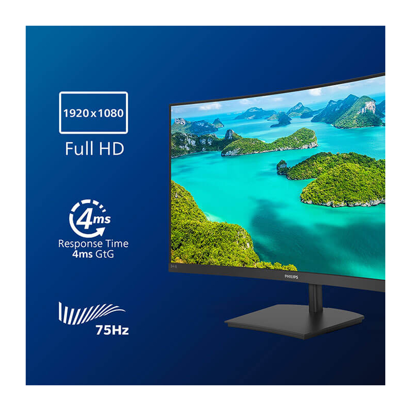 Ecran Curved Philips 241E1SC/00, VA 24" Full HD, @ 75Hz Ecran Curved Philips 241E1SC/00, VA 24" Full HD, @ 75Hz