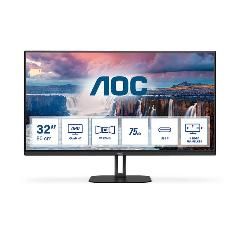 Ecran AOC Q32V5CE/BK, VA 32" QHD, 1ms, @ 75Hz