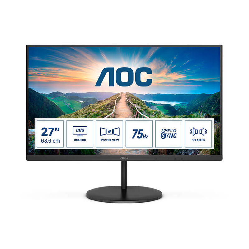 Ecran AOC W-LED Q27V4EA, IPS, 4ms 27" Quad HD (2560x1440) @75Hz