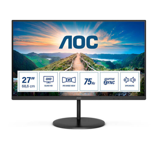 Ecran AOC W-LED Q27V4EA, IPS, 4ms 27" Quad HD (2560x1440) @75Hz