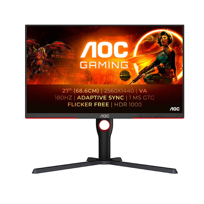 Ecran Gamer 2K, AOC Q27G3XMN/BK, 1ms, 180Hz, VA 27" Quad HD Ecran Gamer 2K, AOC Q27G3XMN/BK, 1ms, 180Hz, VA 27" Quad HD