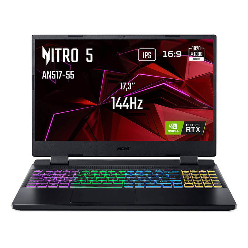 Pc Portable Gamer Acer Nitro 5 AN517-55, I7-12ème, RTX 4060, 17.3" FHD