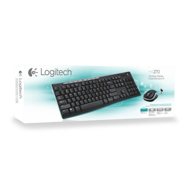 Logitech Wireless Combo MK270 clavier Souris, Sans Fil, AZERTY, Noir