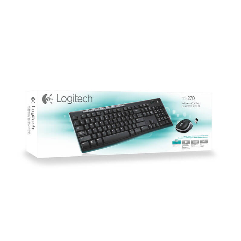 Logitech Wireless Combo MK270 clavier Souris, Sans Fil, AZERTY, Noir Logitech Wireless Combo MK270 clavier Souris, Sans Fil, AZERTY, Noir