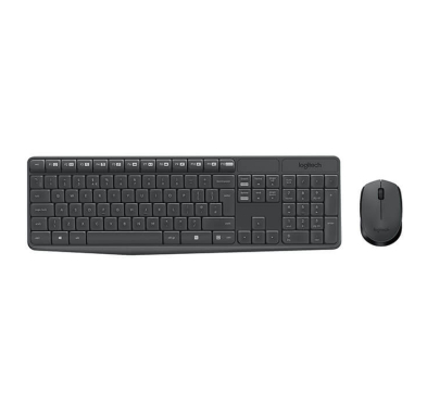 Logitech MK235 clavier Souris, Sans Fil, AZERTY, Gris