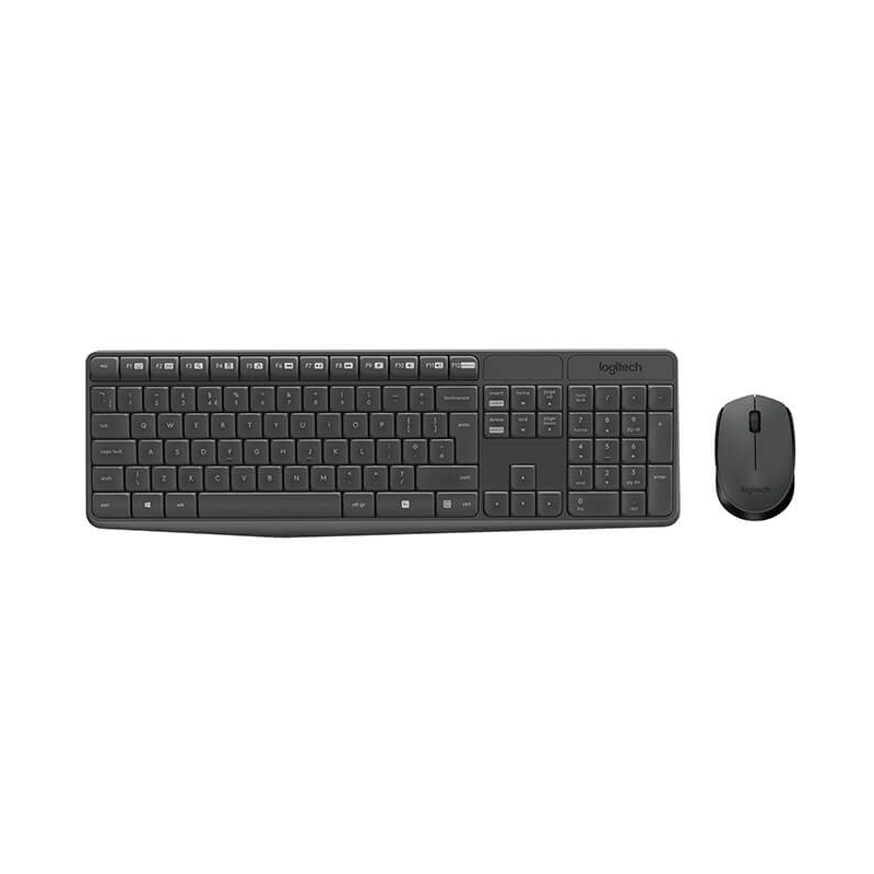 Logitech MK235 clavier Souris, Sans Fil, AZERTY, Gris Logitech MK235 clavier Souris, Sans Fil, AZERTY, Gris