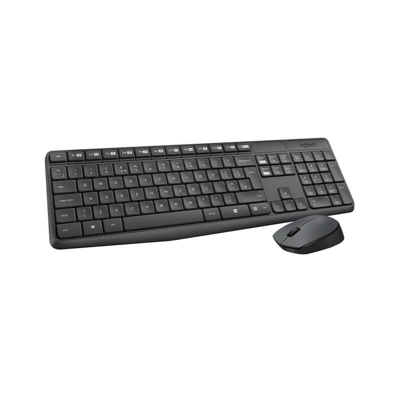 Logitech MK235 clavier Souris, Sans Fil, AZERTY, Gris Logitech MK235 clavier Souris, Sans Fil, AZERTY, Gris
