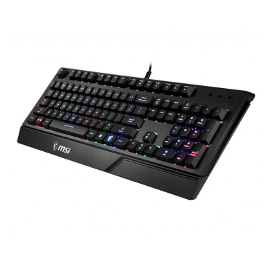 Clavier Gamer MSI VIGOR GK20, RGB, AZERTY, Français, Noir