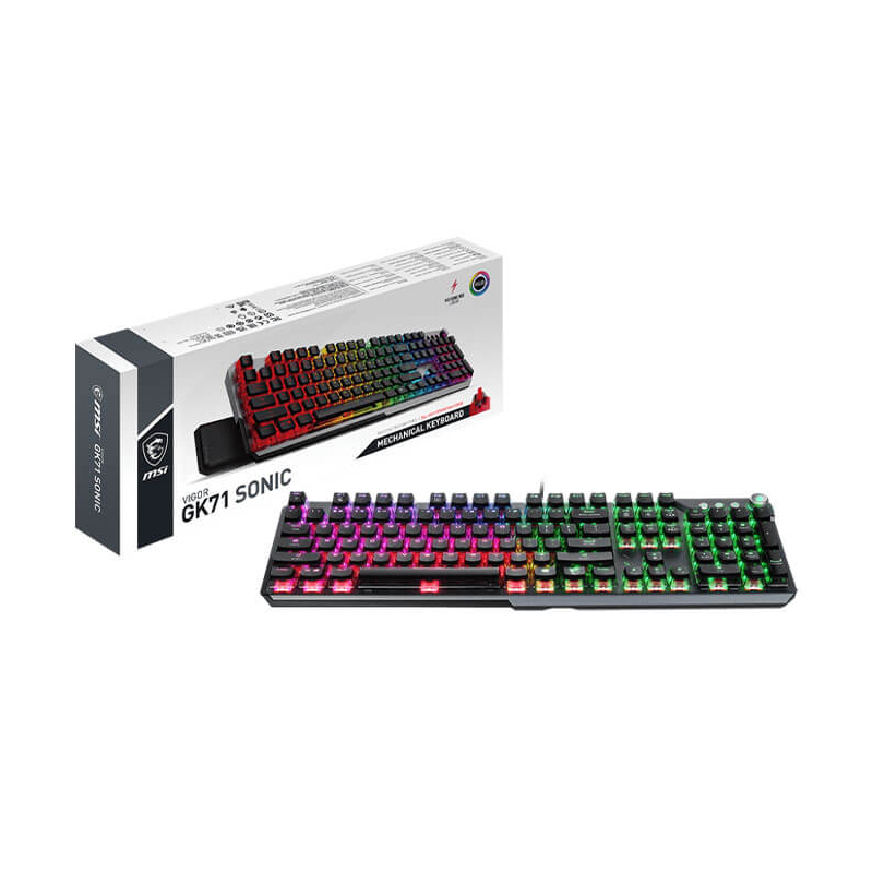 Clavier Gamer MSI VIGOR GK71 SONIC RED, RGB, QWERTY, Français, Noir