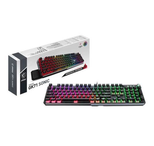 Clavier Gamer MSI VIGOR GK71 SONIC RED, RGB, QWERTY, Français, Noir