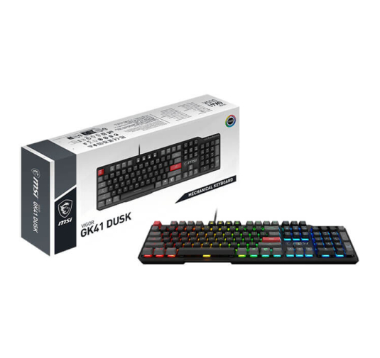 Clavier Gamer MSI VIGOR GK41 DUSK, RGB, QWERTY, Filaire, Noir
