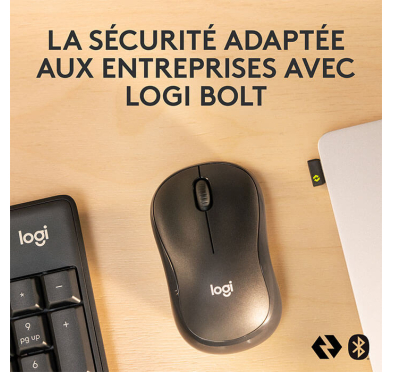 Logitech MK370 Combo clavier Souris, AZERTY, Sans Fil, Noir