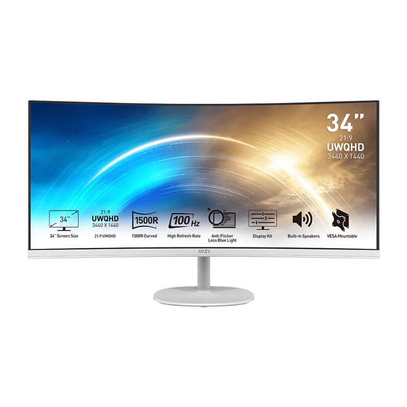 Ecran Incurvé Msi Pro MP341CQW, VA, 34" UltraWide Quad HD @100Hz Ecran Incurvé Msi Pro MP341CQW, VA, 34" UltraWide Quad HD @100Hz