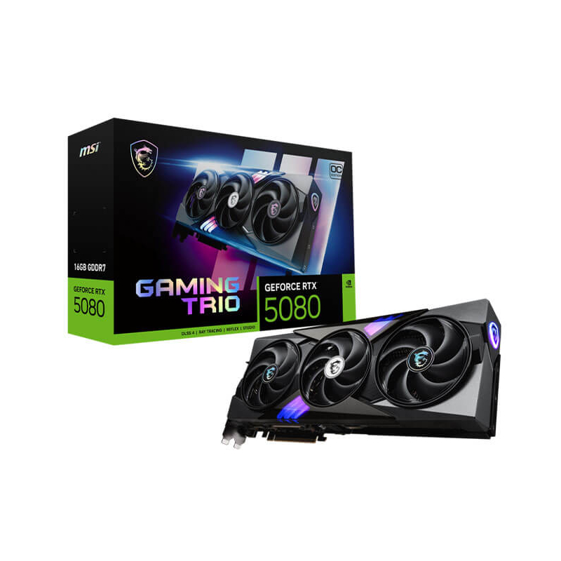 Carte Graphique MSI RTX 5080 16Go GAMING TRIO OC BLACK Carte Graphique MSI RTX 5080 16Go GAMING TRIO OC BLACK