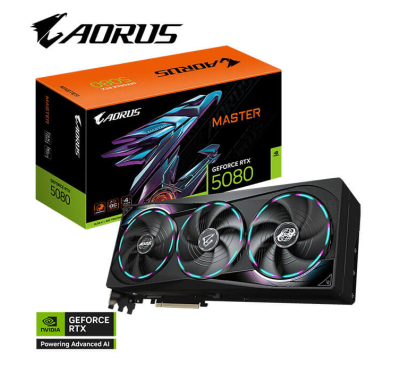 Carte Graphique GIGABYTE RTX 5080 AORUS MASTER 16G, Black