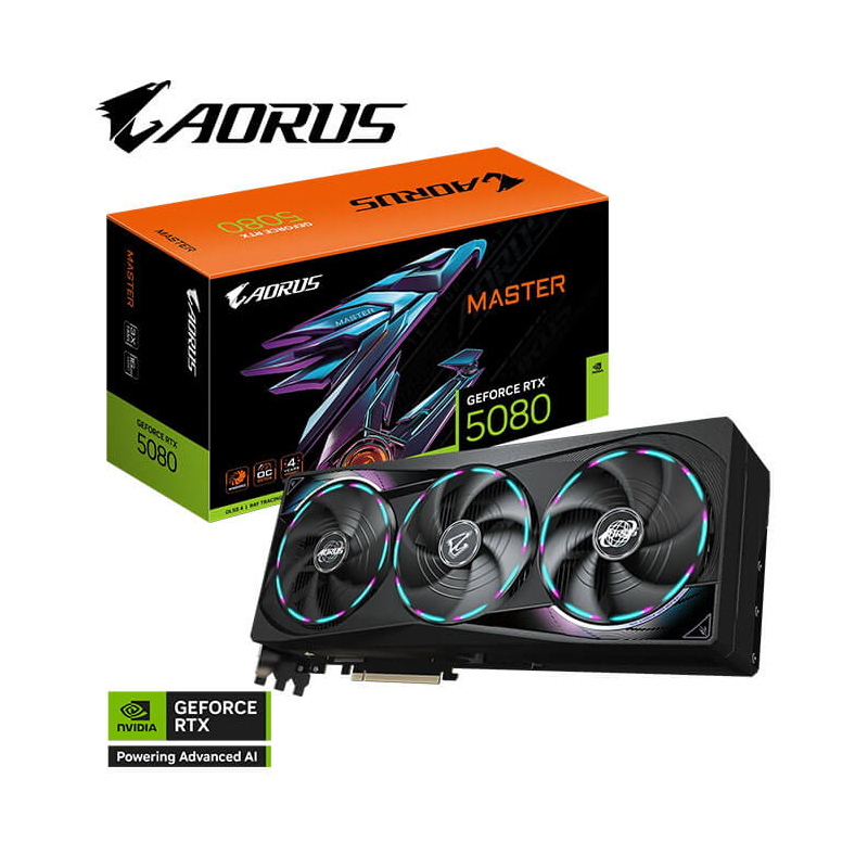 Carte Graphique GIGABYTE RTX 5080 AORUS MASTER 16G, Black