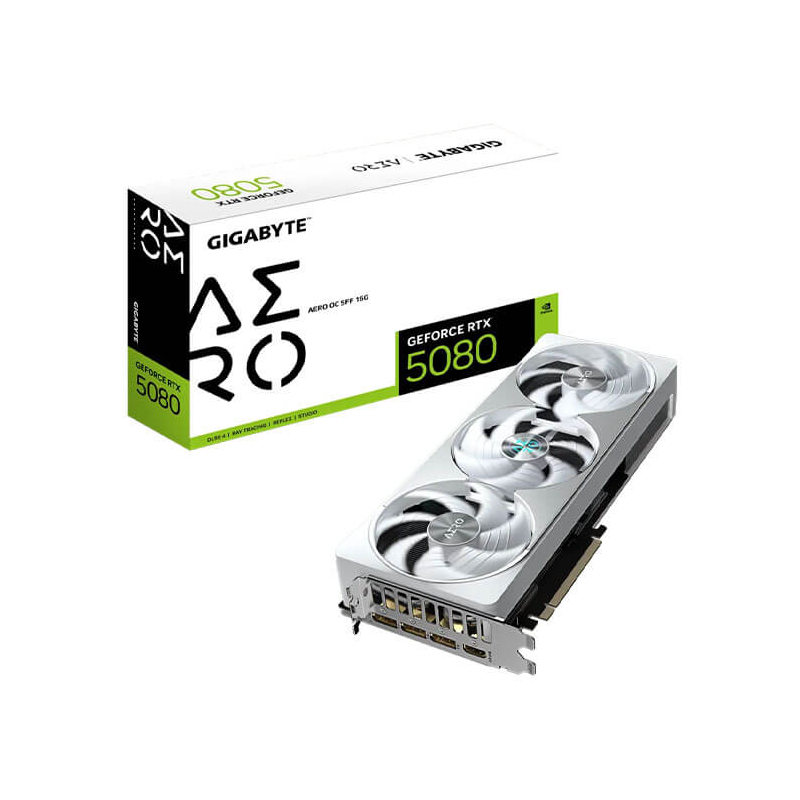 Carte Graphique GIGABYTE RTX 5080 AERO OC 16Go, Blanc