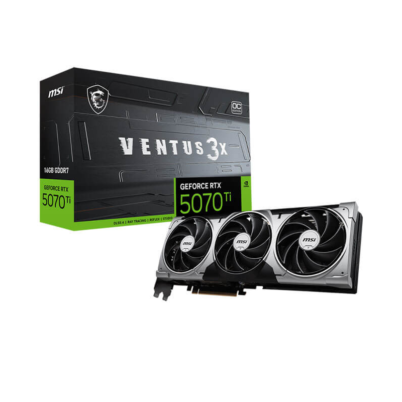 Carte Graphique MSI RTX 5070TI 16G VENTUS 3X OC, Black