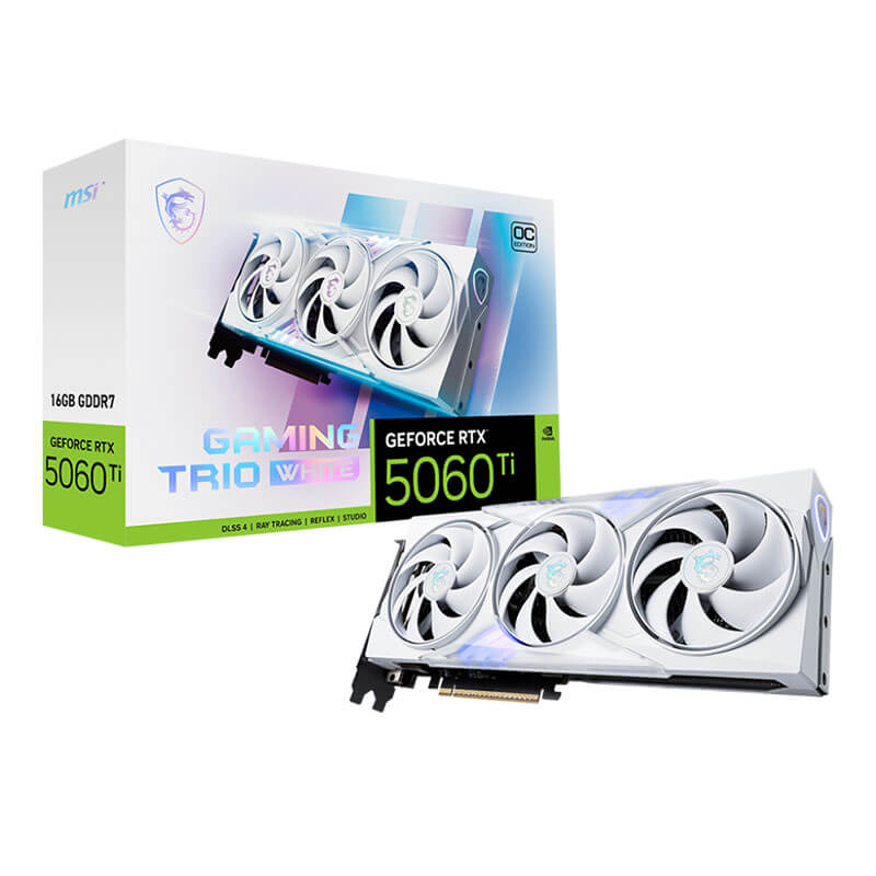Carte Graphique MSI RTX 5060Ti Gaming Trio OC - 16Go - White