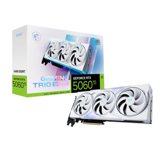 Carte Graphique MSI RTX 5060Ti Gaming Trio OC - 16Go - White
