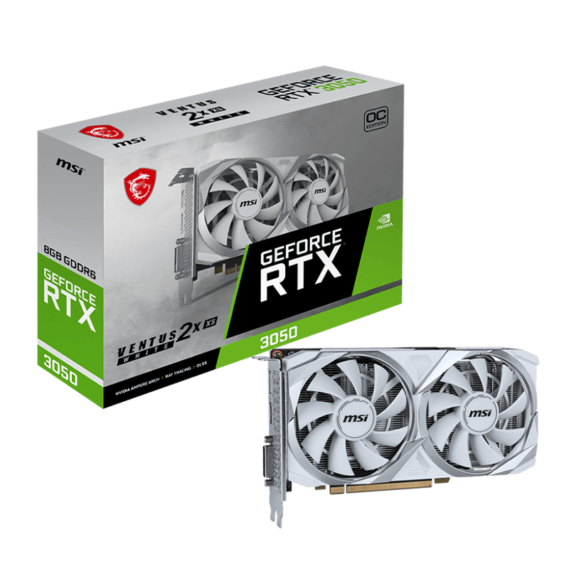 Carte graphique MSI GeForce RTX™ 3050 VENTUS 2X XS 8G OC - White
