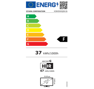 Ecran incurvé IIYAMA ProLite XCB4594DQSN-B1, 45" Dual QHD