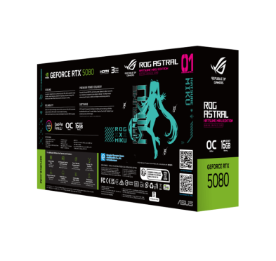 Carte Graphique ASUS ROG ASTRAL RTX 5080 O16G MIKU-W