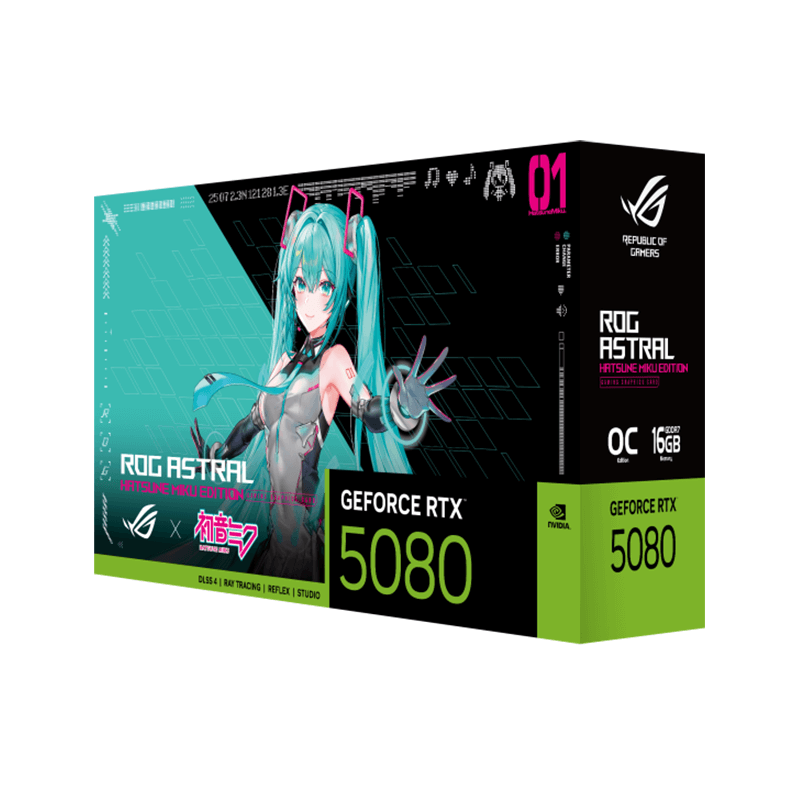 Carte Graphique ASUS ROG ASTRAL RTX 5080 O16G MIKU-W