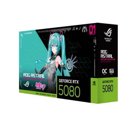 Carte Graphique ASUS ROG ASTRAL RTX 5080 O16G MIKU-W