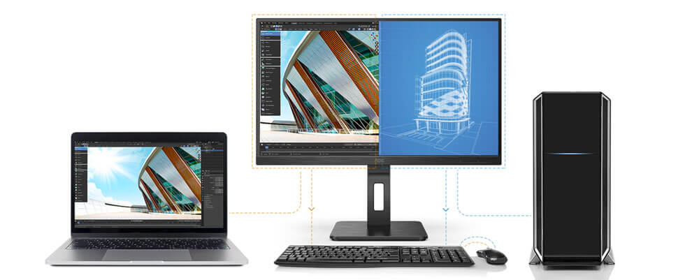 Ecran  AOC 27P2C |  commutation KVM