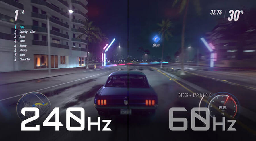 Résolution QHD et @240 Hz