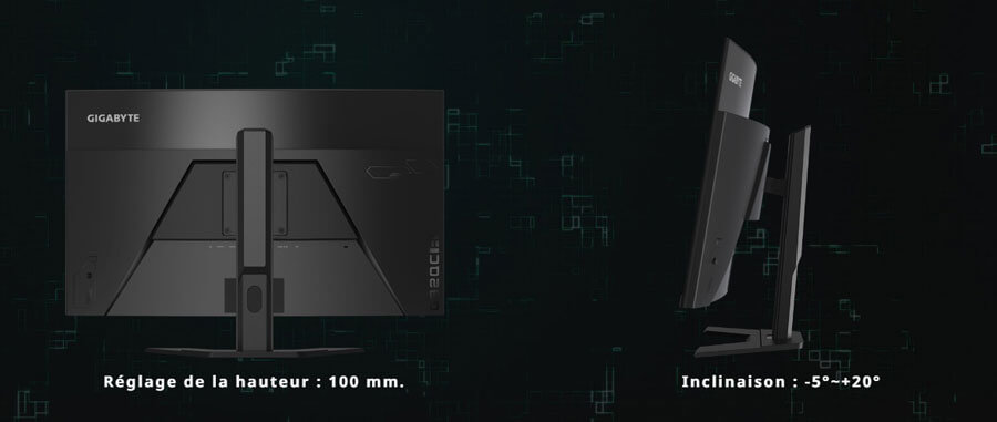 Ecran Incurvé GIGABYTE Gamer M32QC-EK | Support Ergonomique Ajustable
