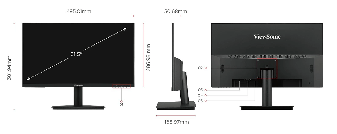écran VA220-H - connectique