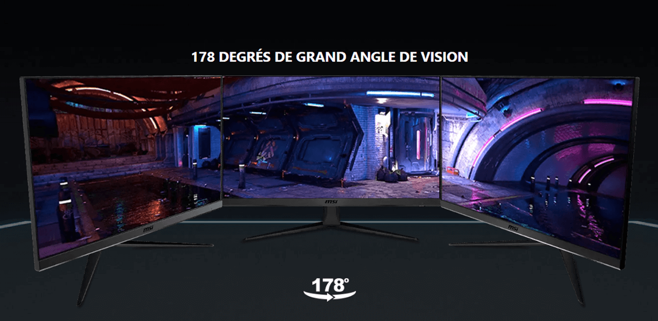 Ecran gamer MSI G2412F - Angle de vision 178°