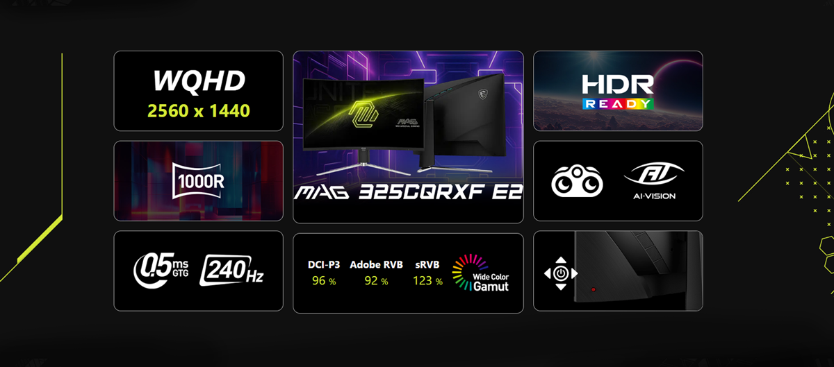 Ecran Msi Gamer Incurvé MAG 325CQRXF E2