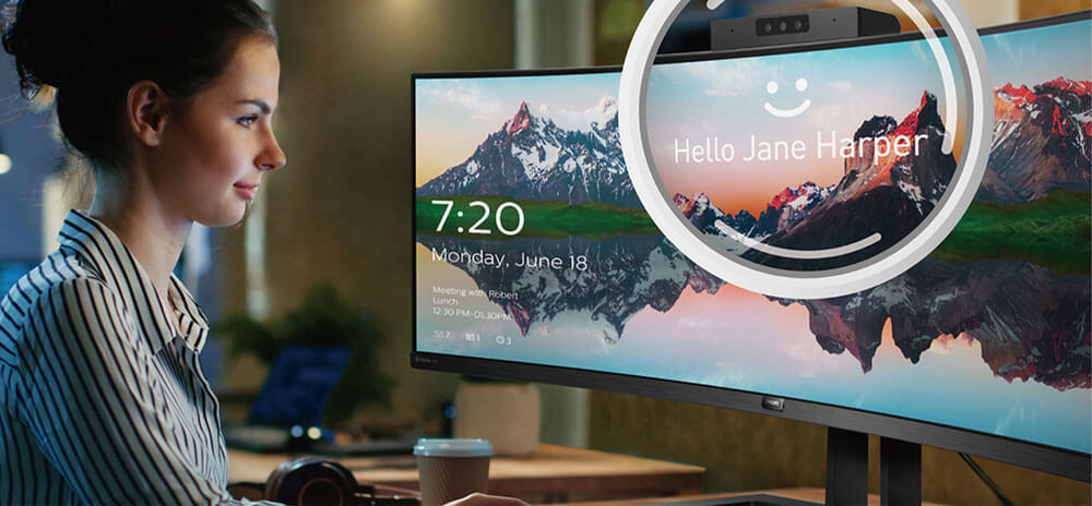 Ecran incurvé  PHILIPS 499P9H/0| webcam Windows Hello